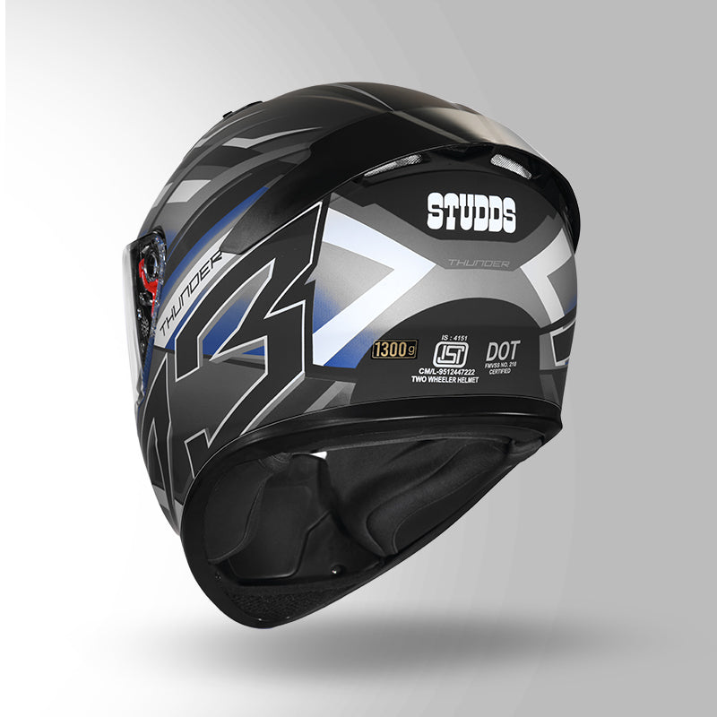 THUNDER D6 DECOR MATT BLACK / GREY & WHITE WITH SPOILER