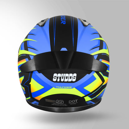 THUNDER D6 DECOR MATT BLACK / ORANGE & BLUE WITH SPOILER