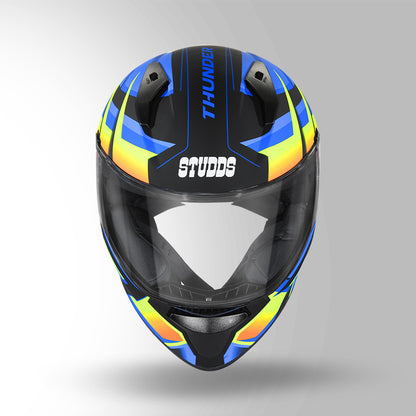 THUNDER D6 DECOR MATT BLACK / ORANGE & BLUE WITH SPOILER