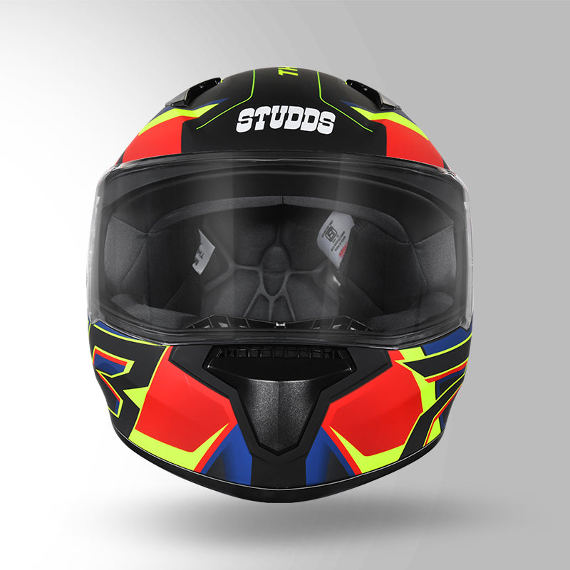 THUNDER D6 DECOR MATT BLACK / RED & BLUE WITH SPOILER