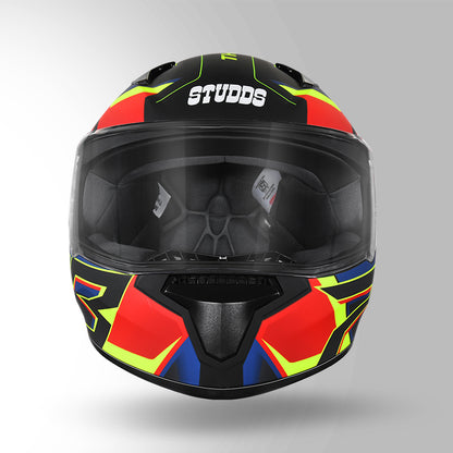 THUNDER D6 DECOR MATT BLACK / RED & BLUE WITH SPOILER