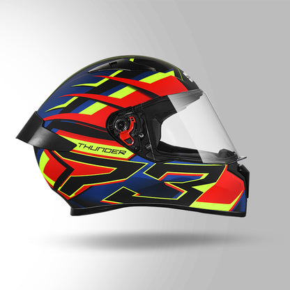 THUNDER D6 DECOR MATT BLACK / RED & BLUE WITH SPOILER
