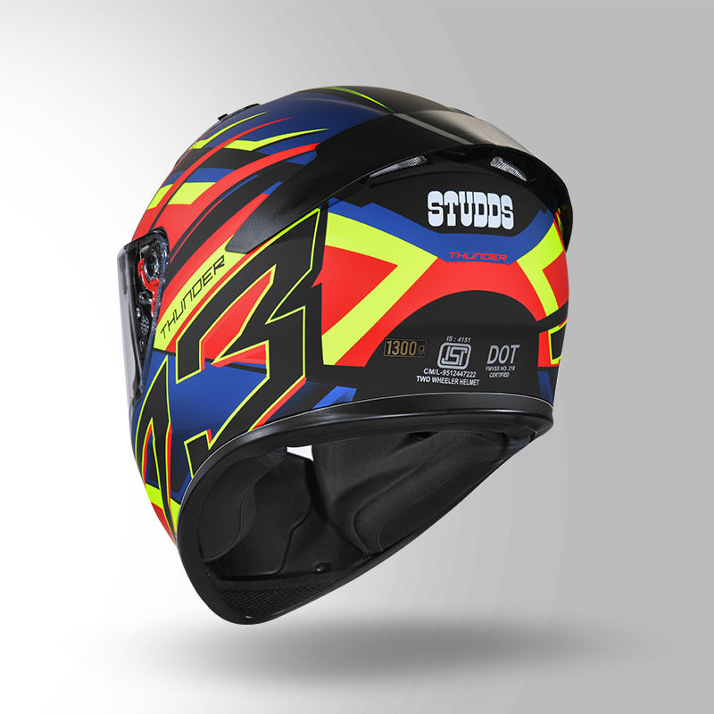 THUNDER D6 DECOR MATT BLACK / RED & BLUE WITH SPOILER