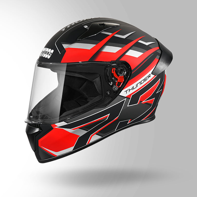 THUNDER D6 DECOR MATT BLACK / RED & GREY WITH SPOILER