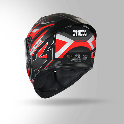 THUNDER D6 DECOR MATT BLACK / RED & GREY WITH SPOILER