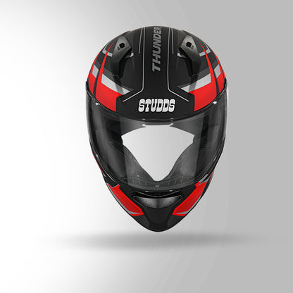 THUNDER D6 DECOR MATT BLACK / RED & GREY WITH SPOILER