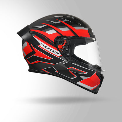 THUNDER D6 DECOR MATT BLACK / RED & GREY WITH SPOILER