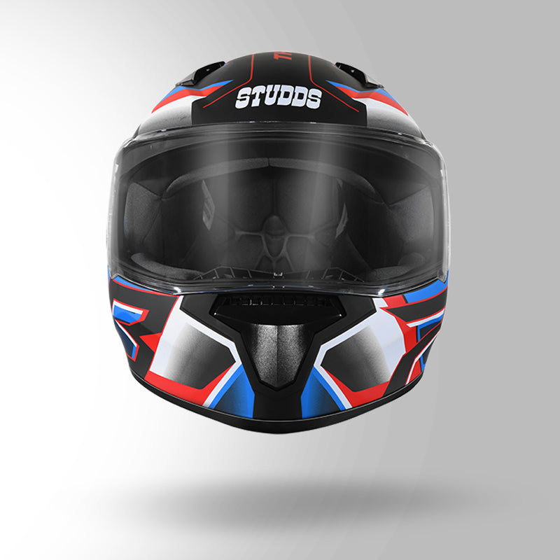 THUNDER D6 DECOR MATT BLACK / WHITE & BLUE WITH SPOILER