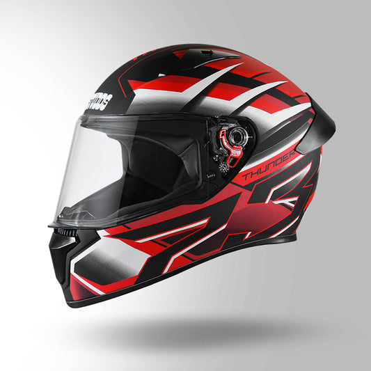 THUNDER D6 DECOR MATT BLACK / WHITE & RED WITH SPOILER