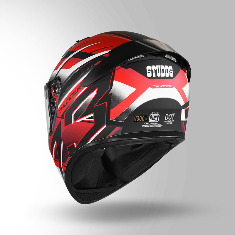 THUNDER D6 DECOR MATT BLACK / WHITE & RED WITH SPOILER