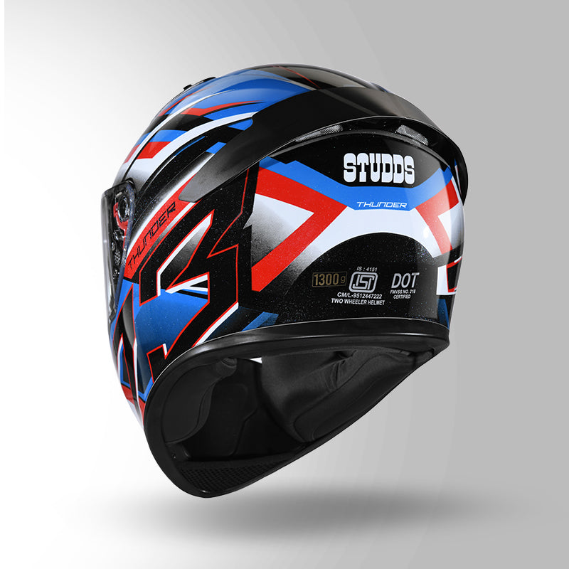 THUNDER D6 DECOR BLACK / WHITE & BLUE WITH SPOILER