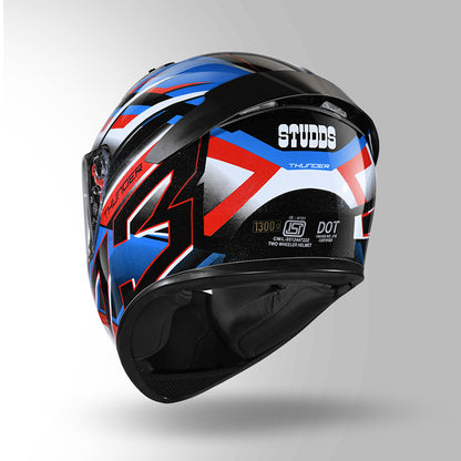 THUNDER D6 DECOR BLACK / WHITE & BLUE WITH SPOILER