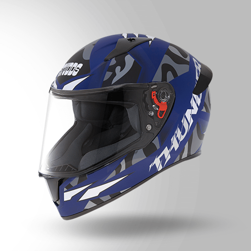 THUNDER D7 DECOR MATT BLUE & GREY WITH SPOILER