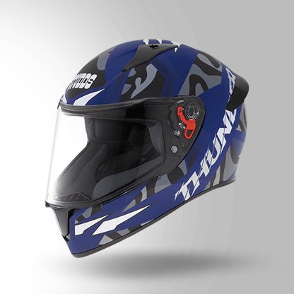 THUNDER D7 DECOR MATT BLUE & GREY WITH SPOILER