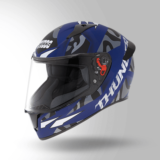 THUNDER D7 DECOR MATT BLUE & GREY WITH SPOILER