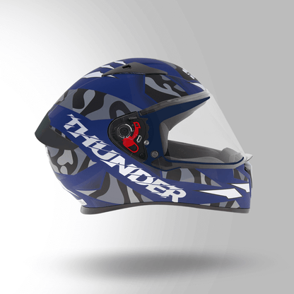 THUNDER D7 DECOR MATT BLUE & GREY WITH SPOILER