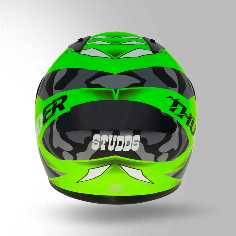 THUNDER D7 DECOR MATT NEON GREEN & BLACK WITH SPOILER
