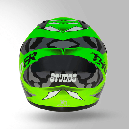 THUNDER D7 DECOR MATT NEON GREEN & BLACK WITH SPOILER