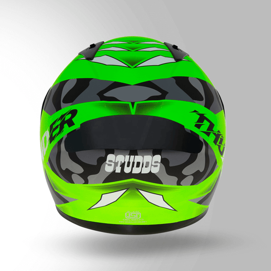 THUNDER D7 DECOR MATT NEON GREEN & BLACK WITH SPOILER