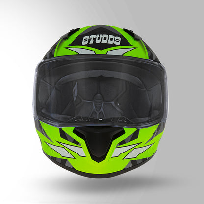 THUNDER D7 DECOR MATT NEON GREEN & BLACK WITH SPOILER