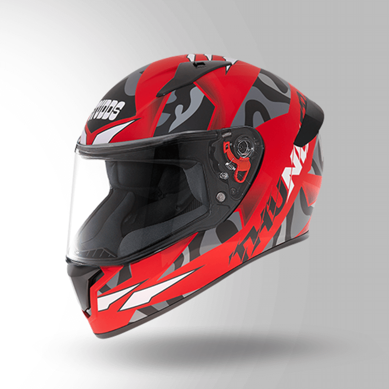 THUNDER D7 DECOR MATT RED & BLACK WITH SPOILER
