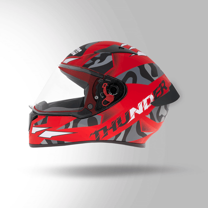 THUNDER D7 DECOR MATT RED & BLACK WITH SPOILER