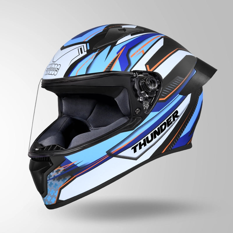 THUNDER D8 DECOR MATT BLACK & BLUE WITH SPOILER