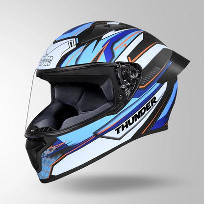 THUNDER D8 DECOR MATT BLACK & BLUE WITH SPOILER
