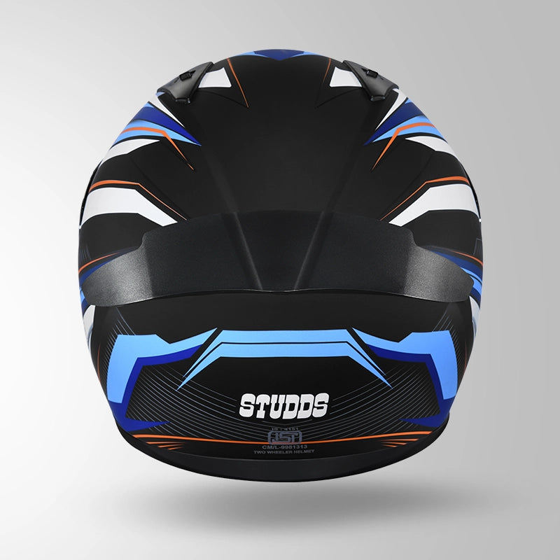 THUNDER D8 DECOR MATT BLACK & BLUE WITH SPOILER