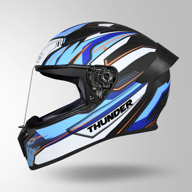 THUNDER D8 DECOR MATT BLACK & BLUE WITH SPOILER