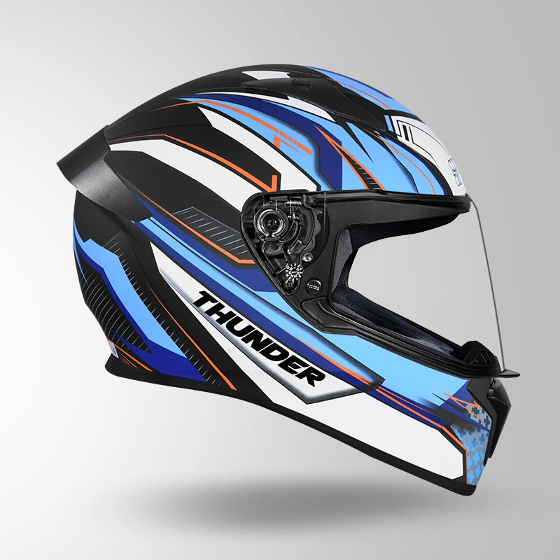 THUNDER D8 DECOR MATT BLACK & BLUE WITH SPOILER