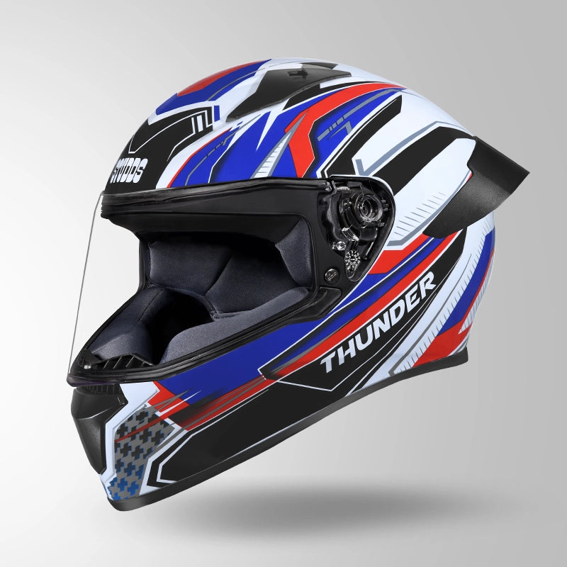 THUNDER D8 DECOR MATT WHITE & BLUE WITH SPOILER