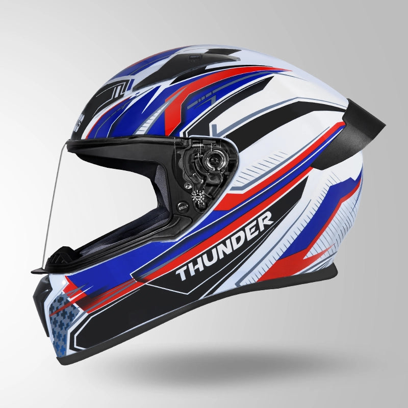 THUNDER D8 DECOR MATT WHITE & BLUE WITH SPOILER