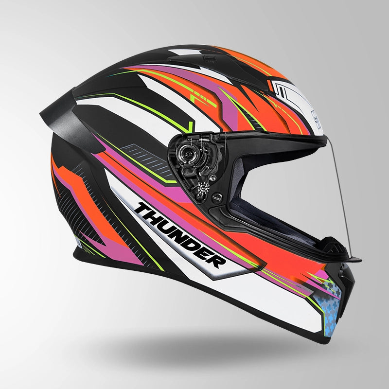 THUNDER D8 DECOR MATT BLACK & ORANGE WITH SPOILER