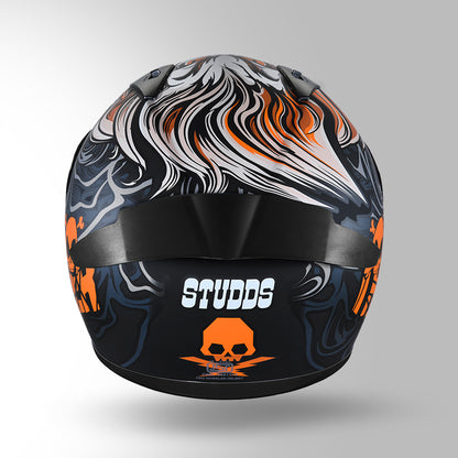 THUNDER D9 DECOR MATT BLACK & ORANGE WITH SPOILER