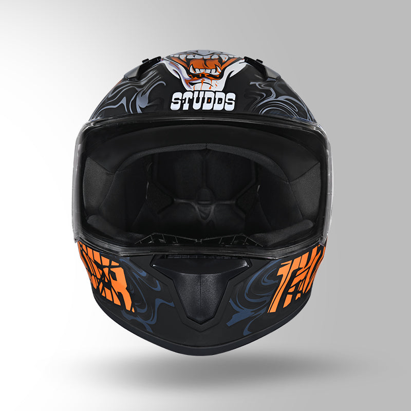 THUNDER D9 DECOR MATT BLACK & ORANGE WITH SPOILER