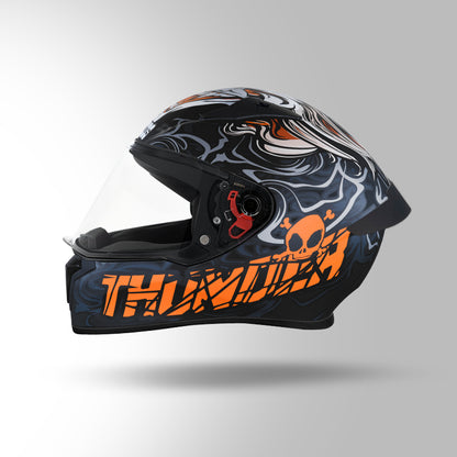 THUNDER D9 DECOR MATT BLACK & ORANGE WITH SPOILER