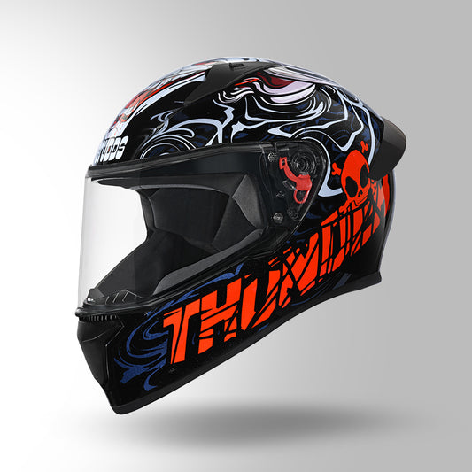 THUNDER D9 DECOR MATT BLACK & RED WITH SPOILER