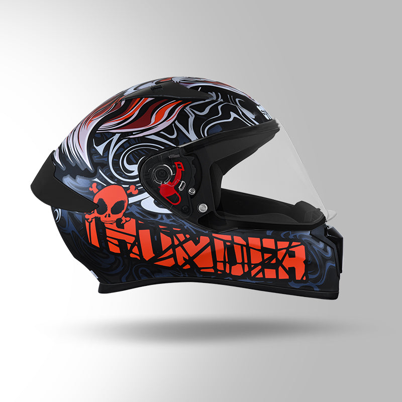 THUNDER D9 DECOR MATT BLACK & RED WITH SPOILER