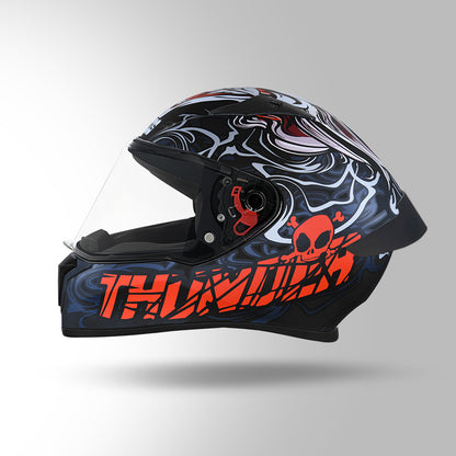 THUNDER D9 DECOR MATT BLACK & RED WITH SPOILER
