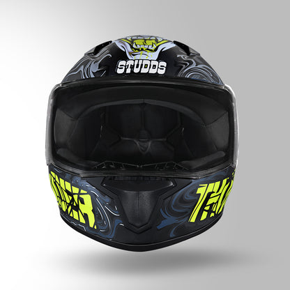 THUNDER D9 DECOR MATT BLACK & YELLOW WITH SPOILER