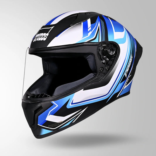 THUNDER D9 FLASH DECOR MATT BLACK & BLUE