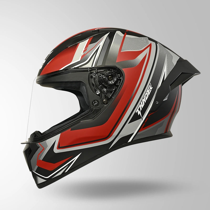 THUNDER D9 FLASH DECOR MATT BLACK & RED