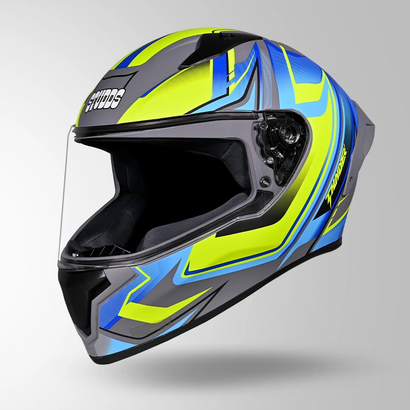 THUNDER D9 FLASH DECOR MATT GREY & BLUE