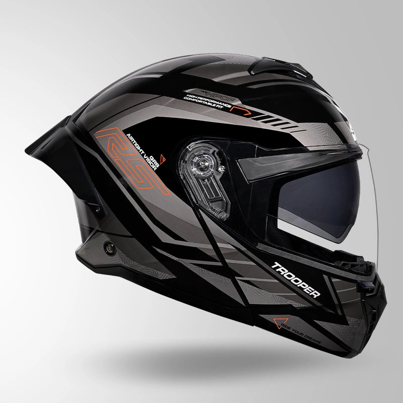 TROOPER D4 RACE DECOR BLACK / ORANGE & GREY