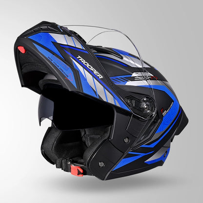 TROOPER D4 RACE DECOR MATT BLACK / GREY & BLUE
