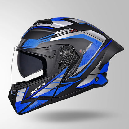 TROOPER D4 RACE DECOR MATT BLACK / GREY & BLUE