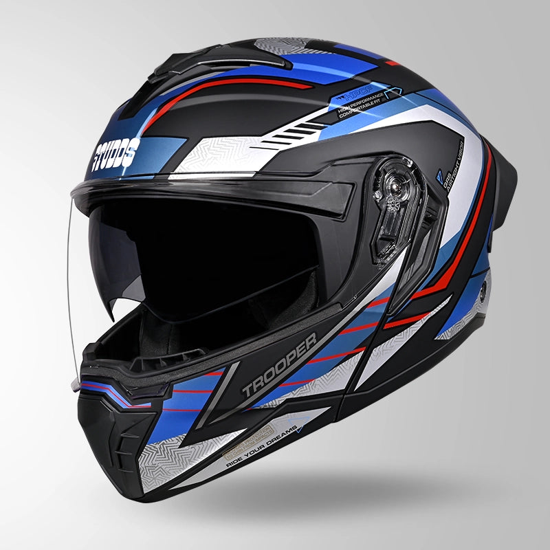 TROOPER D4 RACE DECOR MATT BLACK / RED & BLUE