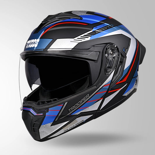 TROOPER D4 RACE DECOR MATT BLACK / RED & BLUE