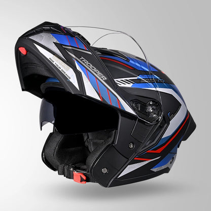 TROOPER D4 RACE DECOR MATT BLACK / RED & BLUE